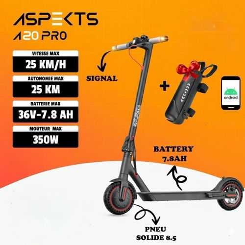 1 ASPEKTS A20 PRO – Trottinette Électrique 350W – Pneus Increvables + sac gratuit! – Image 1