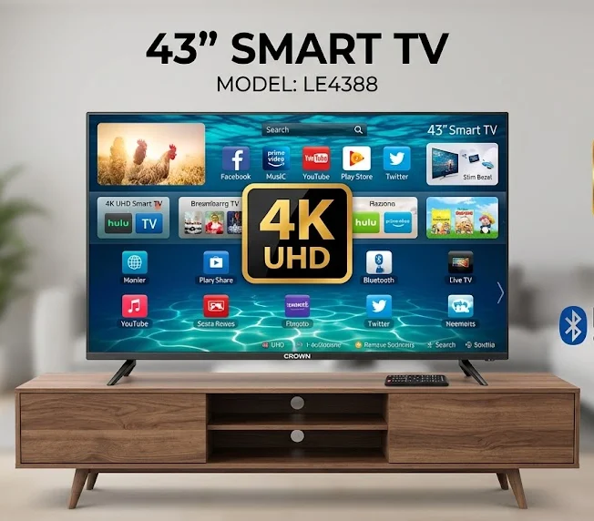 unnamed (1) SMART TV 43" - CROWN LE4388 - 4K UHD - BLUETOOTH – Image 1